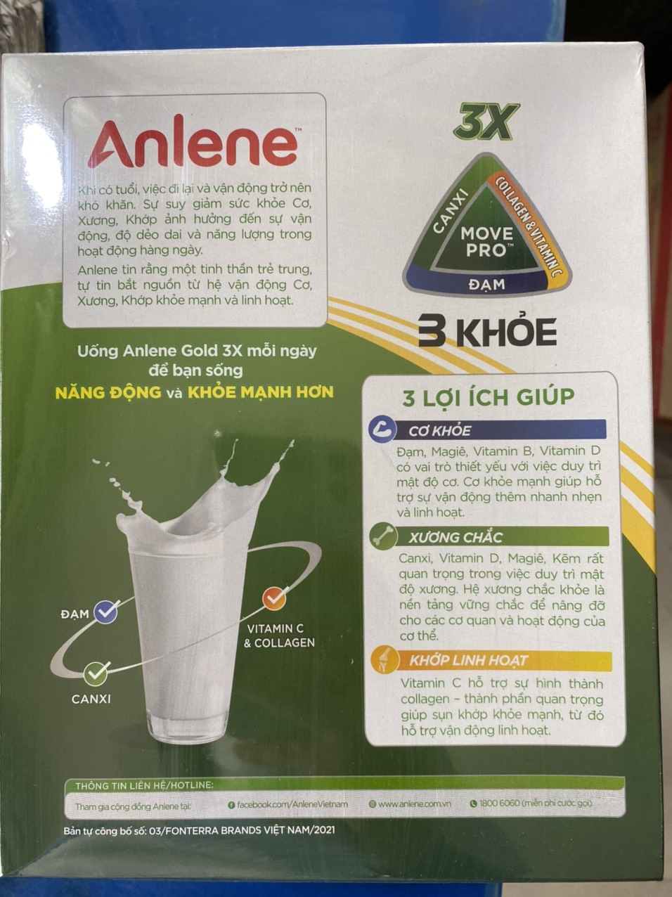 Sữa bột Anlene 3X hộp 1,2kg