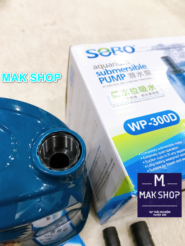 Máy Bơm Chìm Hồ Cá Sobo WP 300D 35w, Hút Đáy Hồ Koi