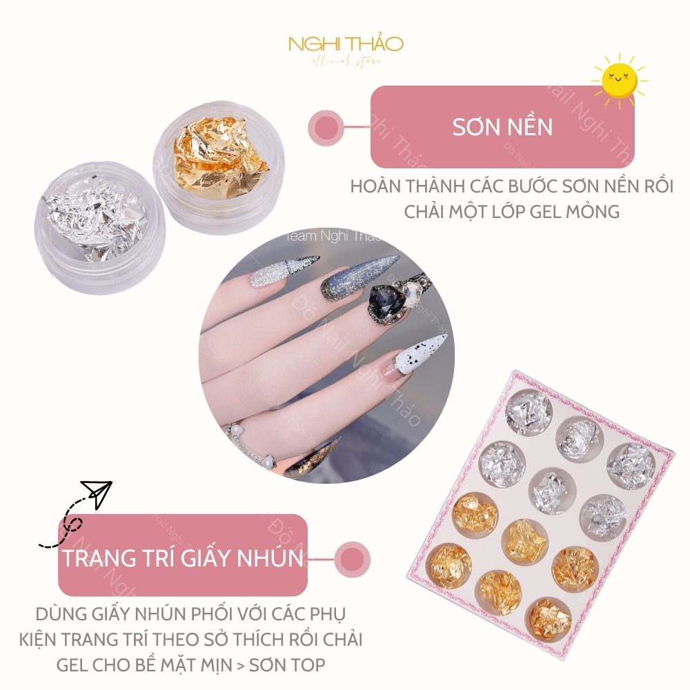 Giấy nhún nail vàng bạc