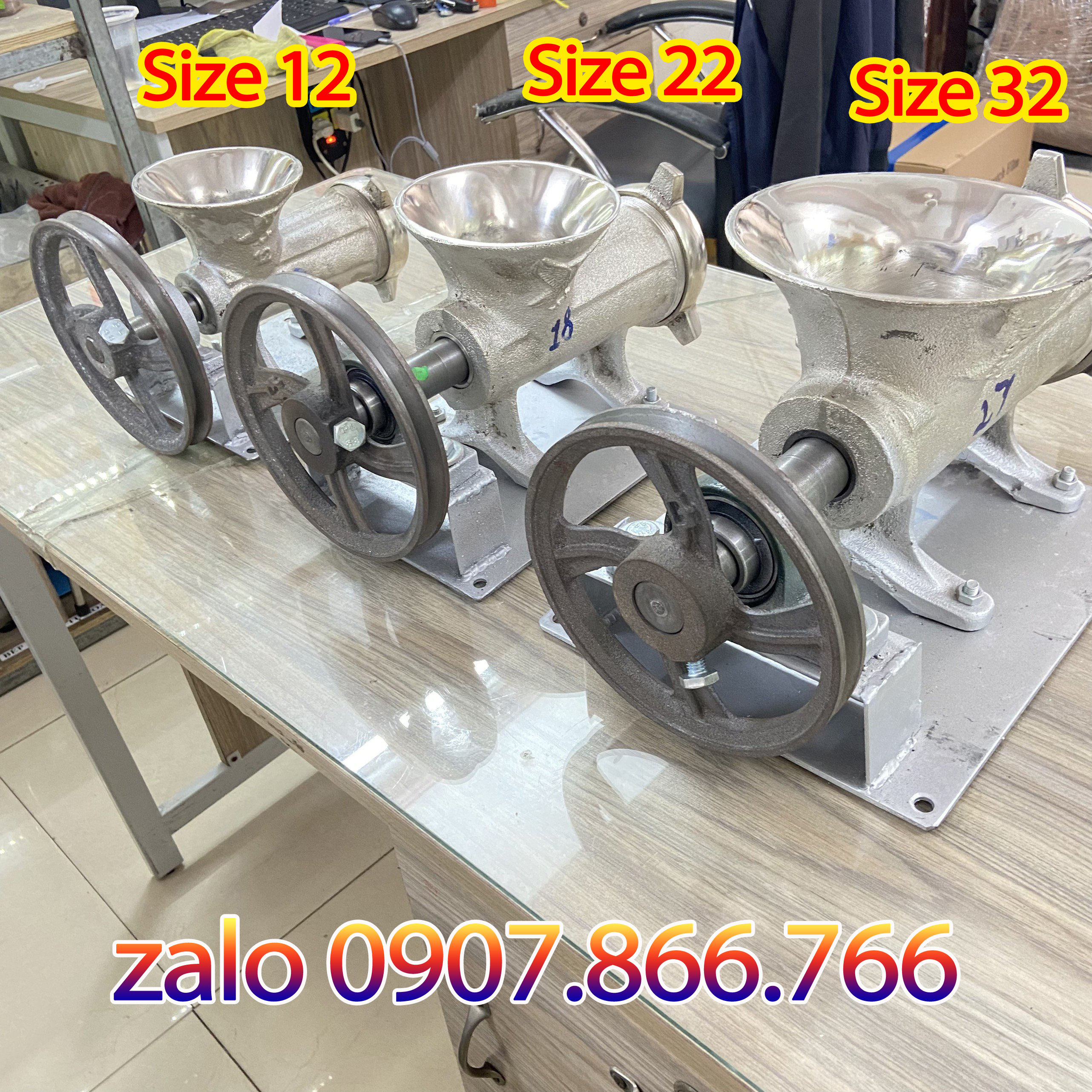 Cối đế xay thịt size 12 -size 22 -size 32