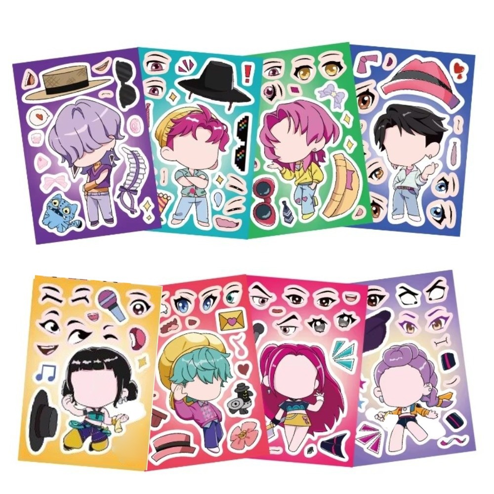 8 Sheets New 8Sheets KPop Demon Hunters Stickers Mira Zoey Rumi Cosplay ...