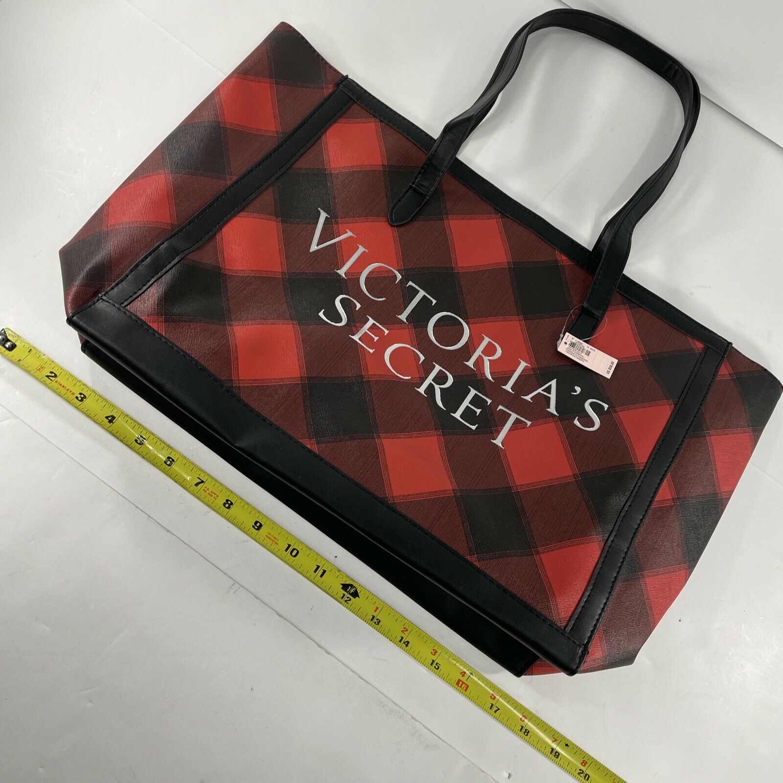 Victoria’s Secret Tote Bag Black Friday 2021 Tote Duffle Bag In Red Plaid  hg7