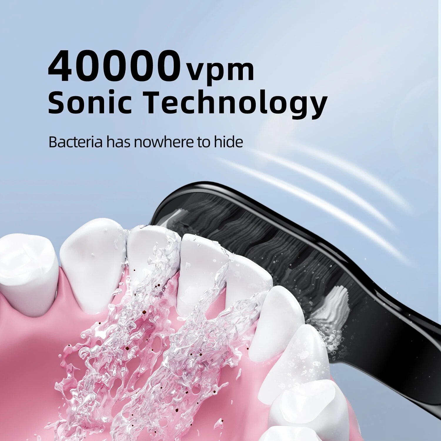 【VisioN Shop】Couple Toothbrush Black White 5 Modes Soft Bristles 40000 VPM Smart Timer Brush For Family Oral Care. 