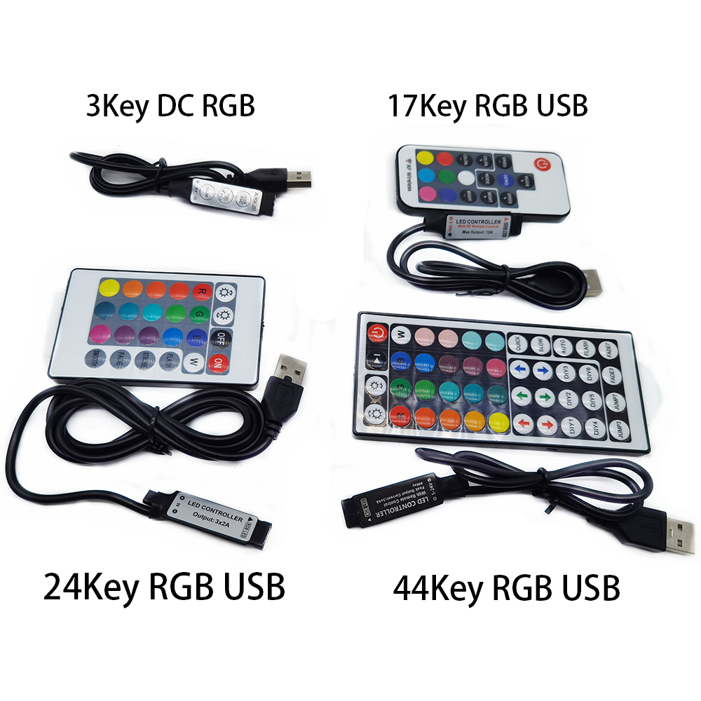 Dc%205v%20Usb%20Led%20Rgb%20Controller%20Mini%203keys%20Dimmer%2024key%2044key%20Ir%20Remoter%2017keys%20Rf%20Wireless%20Remoter%20Control%20For%20Usb%20Rgb%20Led%20Strip%20-%20Image%204