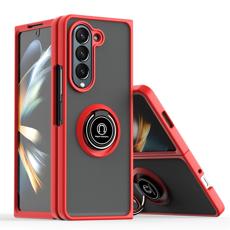 For Samsung Galaxy Z Fold 6 5 Case Side Stripe Design Soft TPU Matte Texture Multifunctional Bracket All Inclusive Protection For Samsung Galaxy Z Fold6 Fold5 Back Cover.