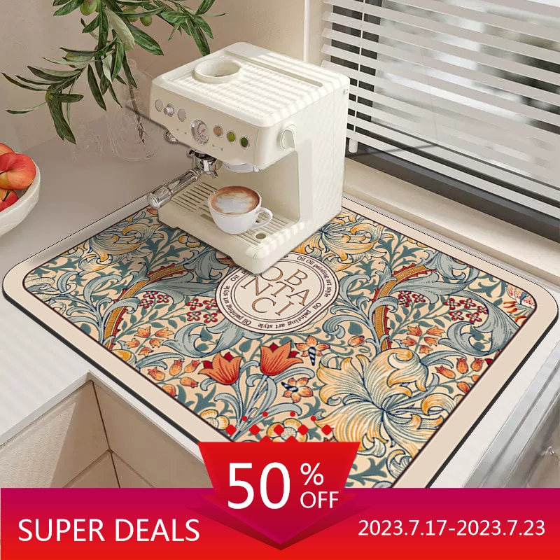 Kitchen Drain Pad Absorbent Dish Drying Mat Rugs Non-Slip Kitchen Sink Mat Bottle Rug Tableware Placemat Drainer Mat Alfombra