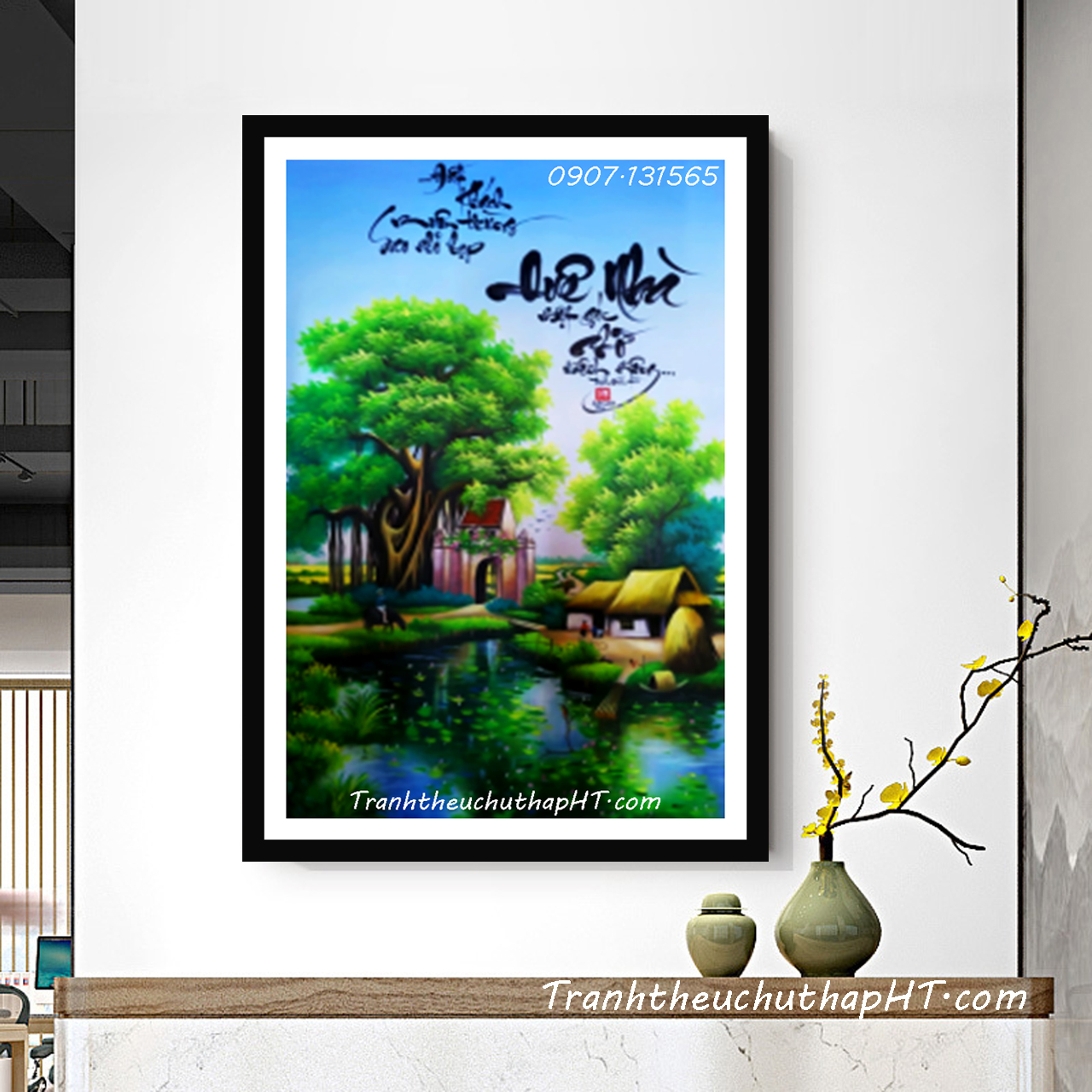 Tranh đính đá gia đình VS073 - 75*42cm - tự đính