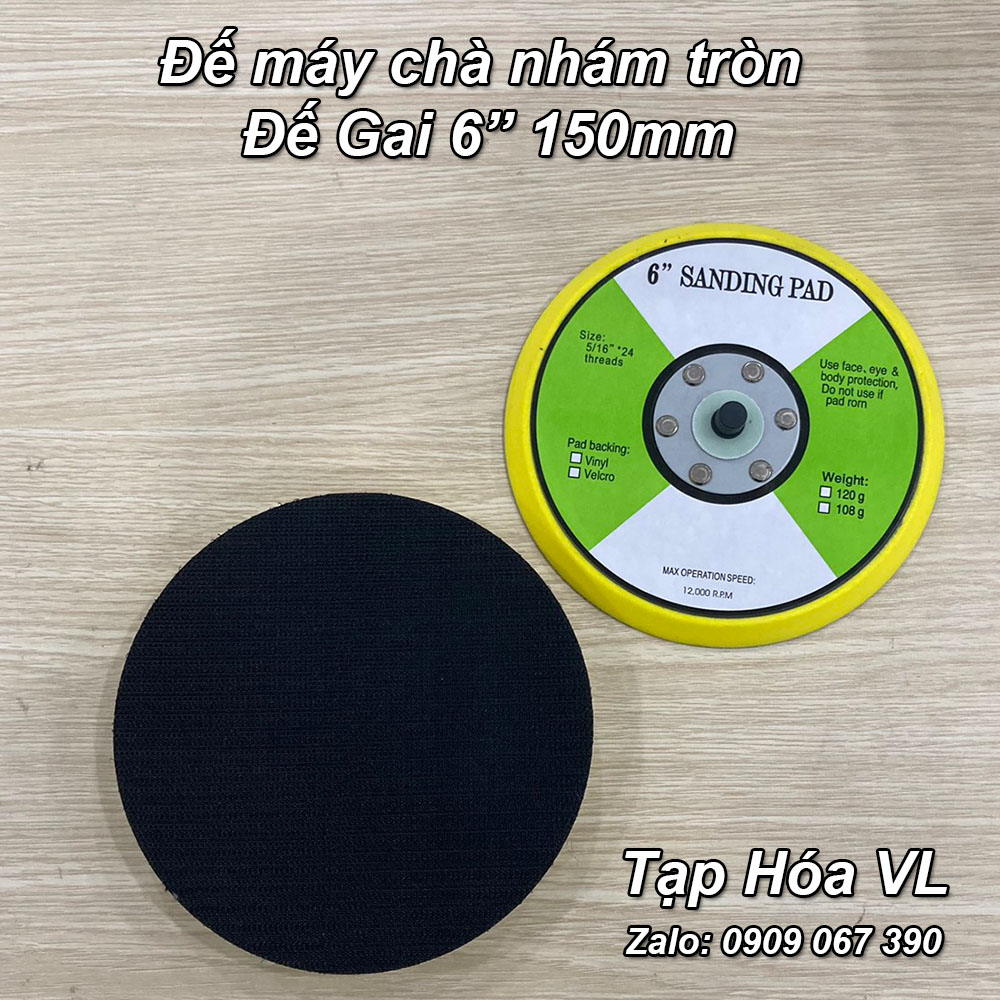 Đế máy chàm nhám tròn hơi 5 Inch (125mm)/6 Inch (150mm) - (Đế Gai/đế trơn)