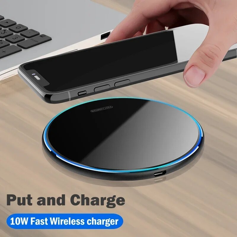 15W Fast Wireless Charger for Oneplus 10 Pro/9 Pro/8 Pro Qi Phone Wireless Charging Pad Breathing Light with USB Cable.