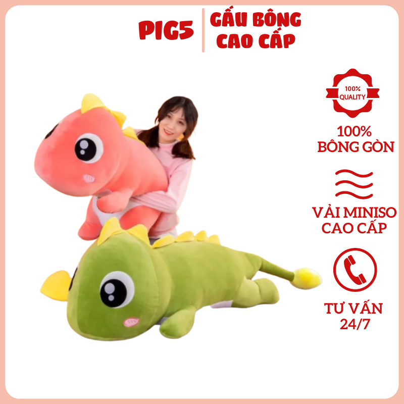 ️ shop️ gấu bông khủng long đuôi tim, thú bông khủng long siêu mềm mịn