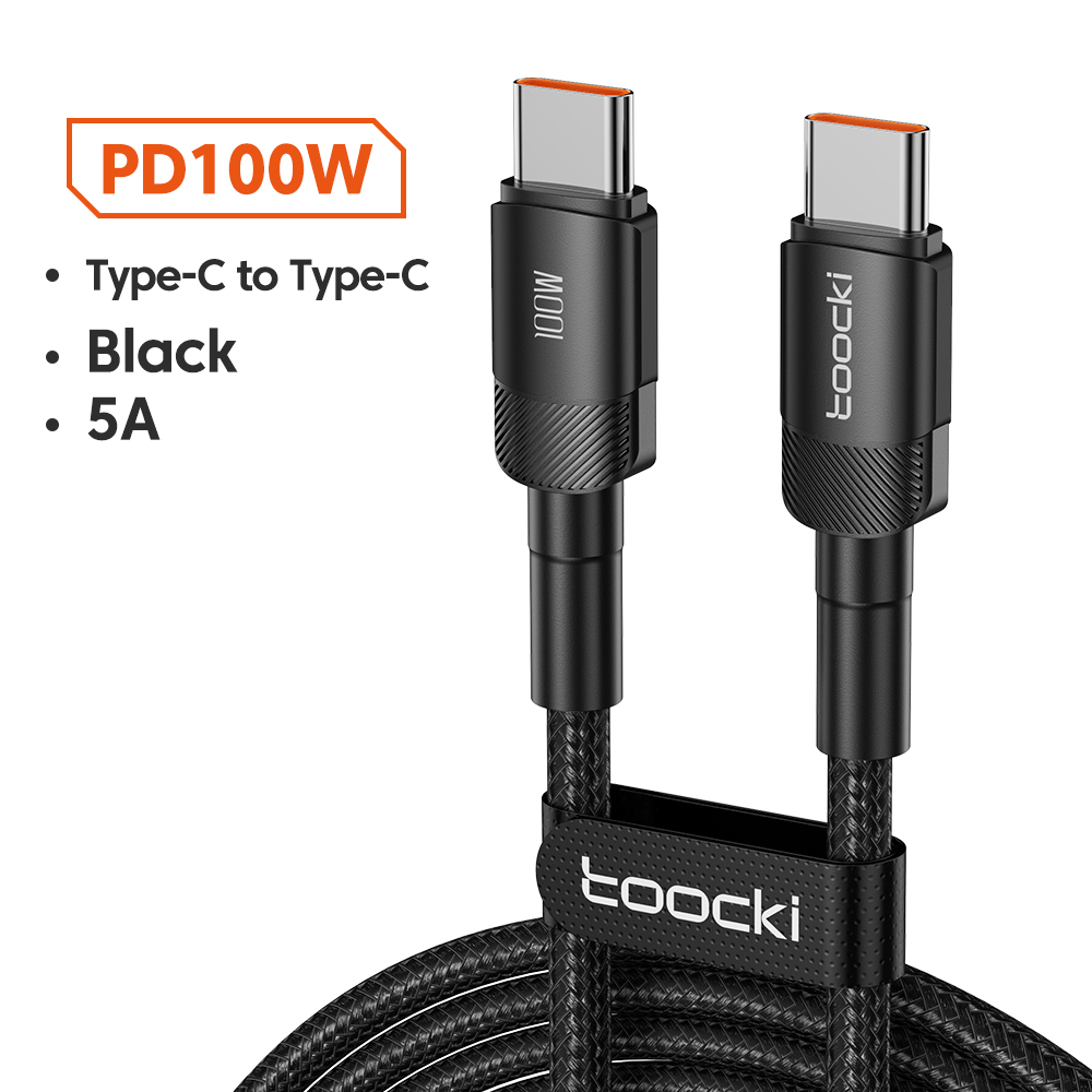 Toocki 100w usb type c to usb c cable pd fast charging charger type-c wire cord for macbook samsung xiaomi usbc cable 1m 2m 3m