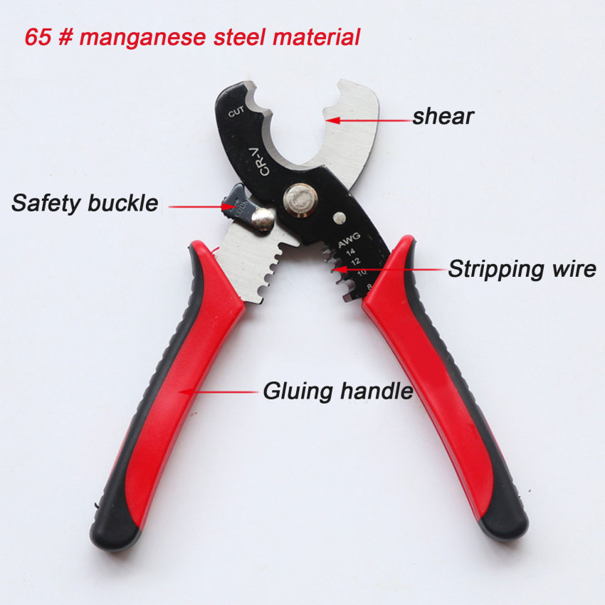 Mitsushi Kìm tuốt dây vinyl Grip chịu lực cao Kìm cắt chéo cho cắt cáp