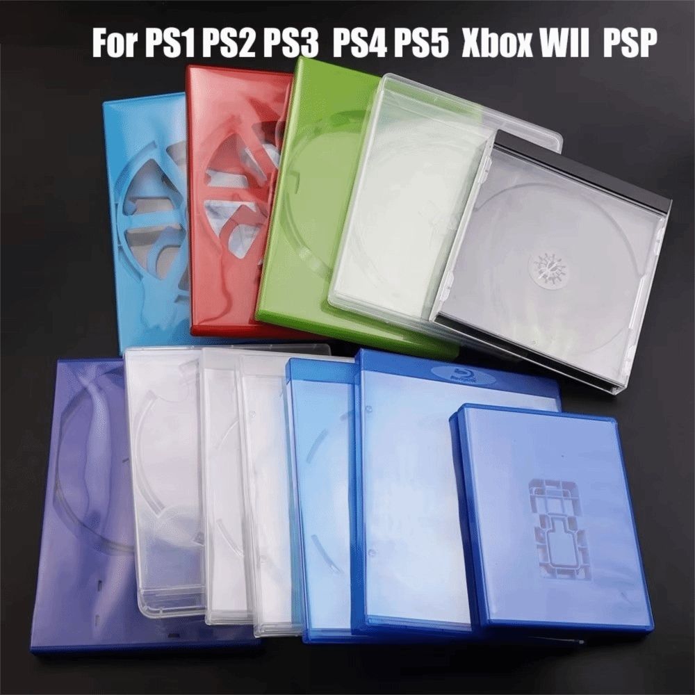 1pcs Multi-Purpose Plastic CD Game Cover Protective Design Replacement Accessory Game Disk Holder Game Card Case for PS1 PS2 PS3 PS4 PS5 Xbox WII. 