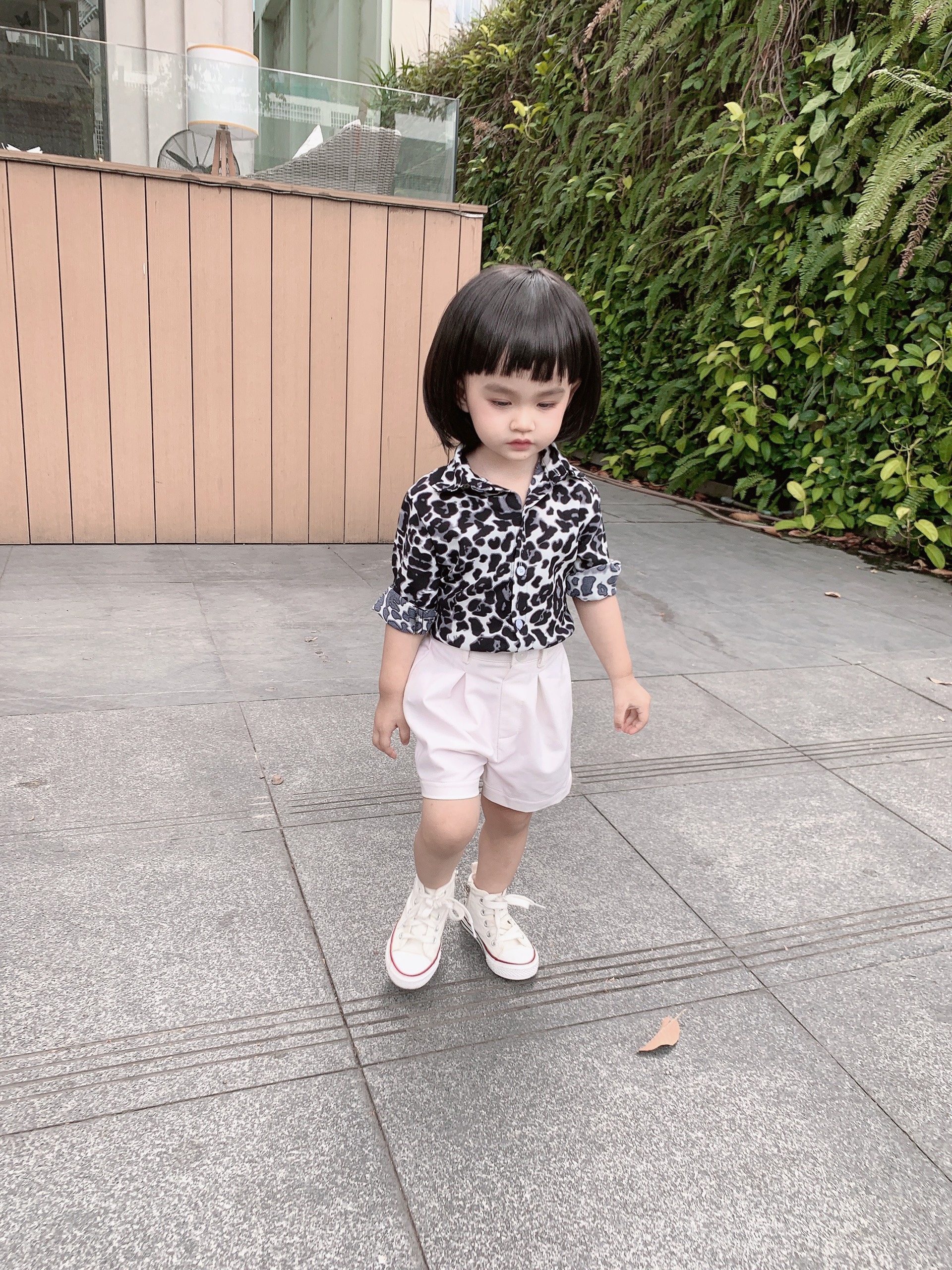 Áo sơ mi lụa da beo cho bé trai bé gái