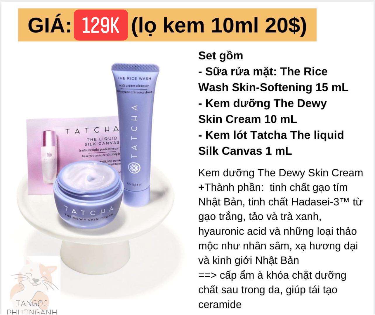 Set dưỡng da 3 món Tatcha minisize