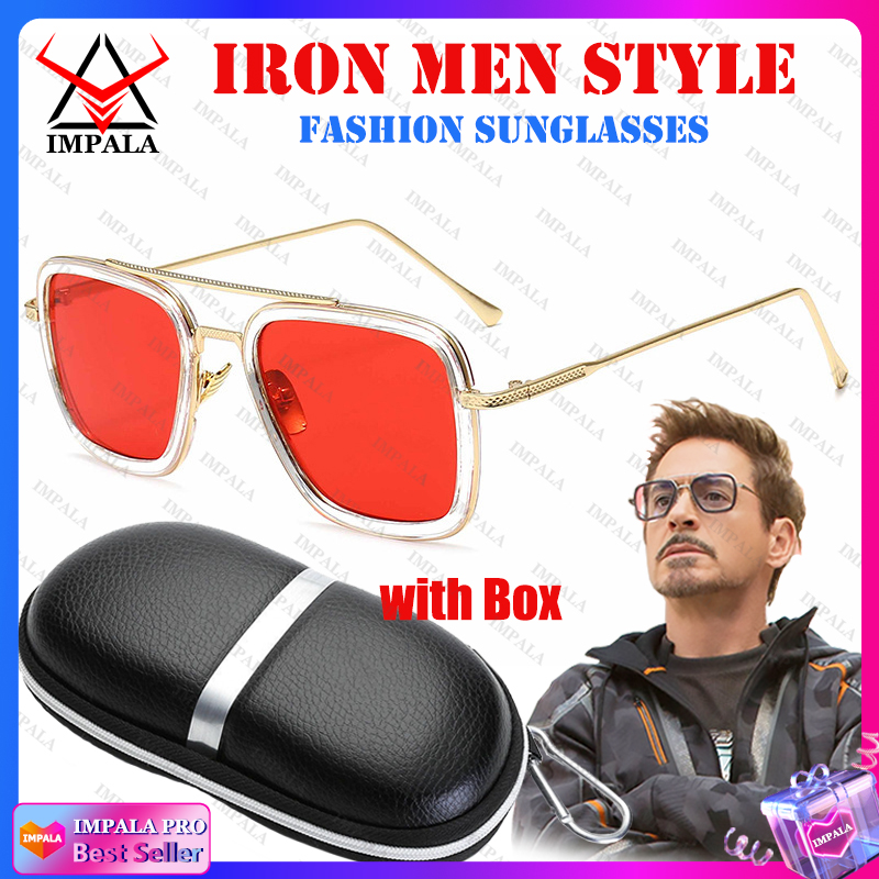 IMPALA QT2008L Fashion Sunglasses for Men and Women Day and Night Vision Lens UV Protective Eyeglasses Metal Frame Sun Glasses Driving Fishing Anti Glare Eyewear with Box
