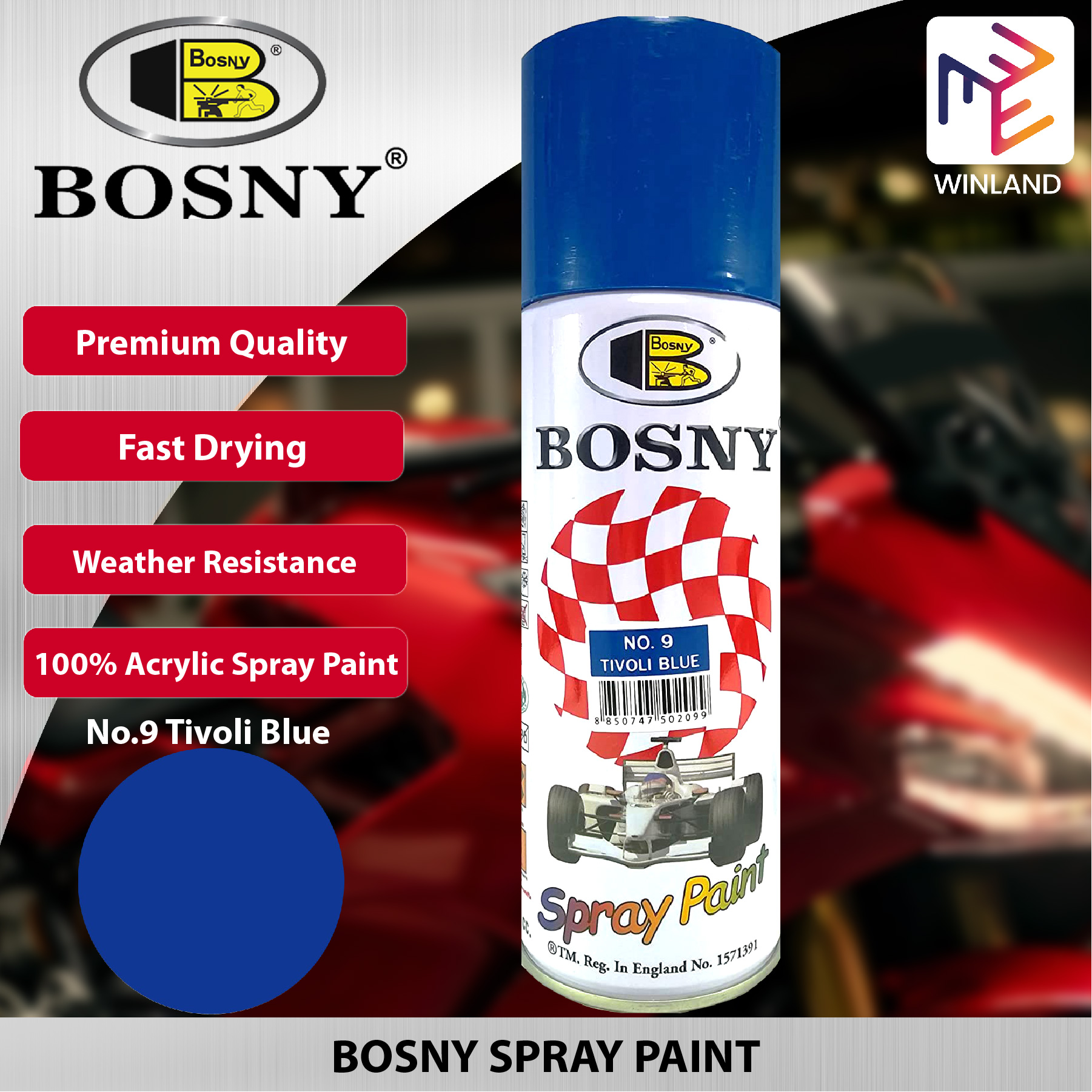 Bosny Acrylic Spray Paint Tivoli Blue No Spraypaint Pylox Winland Lazada Ph