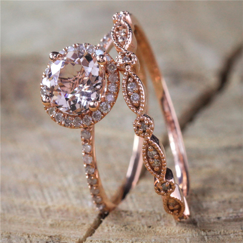 Zircon Engaget Wo Rose Gold Crystal Ring Fashion Rings Jewelry Wo