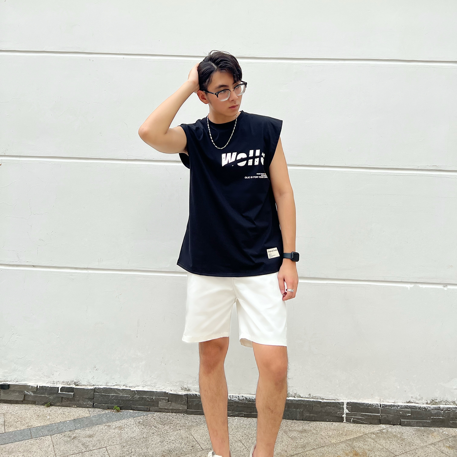 Áo Tank Top Wolla Gee Đen Cao Cấp -  SAT
