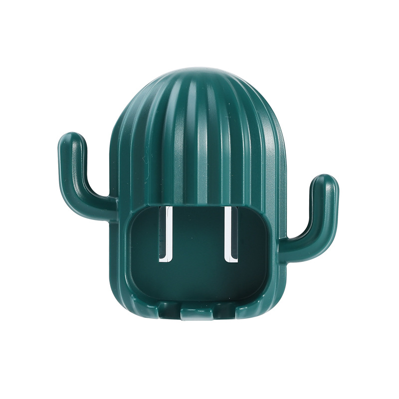 Wall-mounted Electric Toothbrush Holder Cactus Hook Creative Drain Shelf Toothbrush Organizer Bathroom Storage Rack Accessories