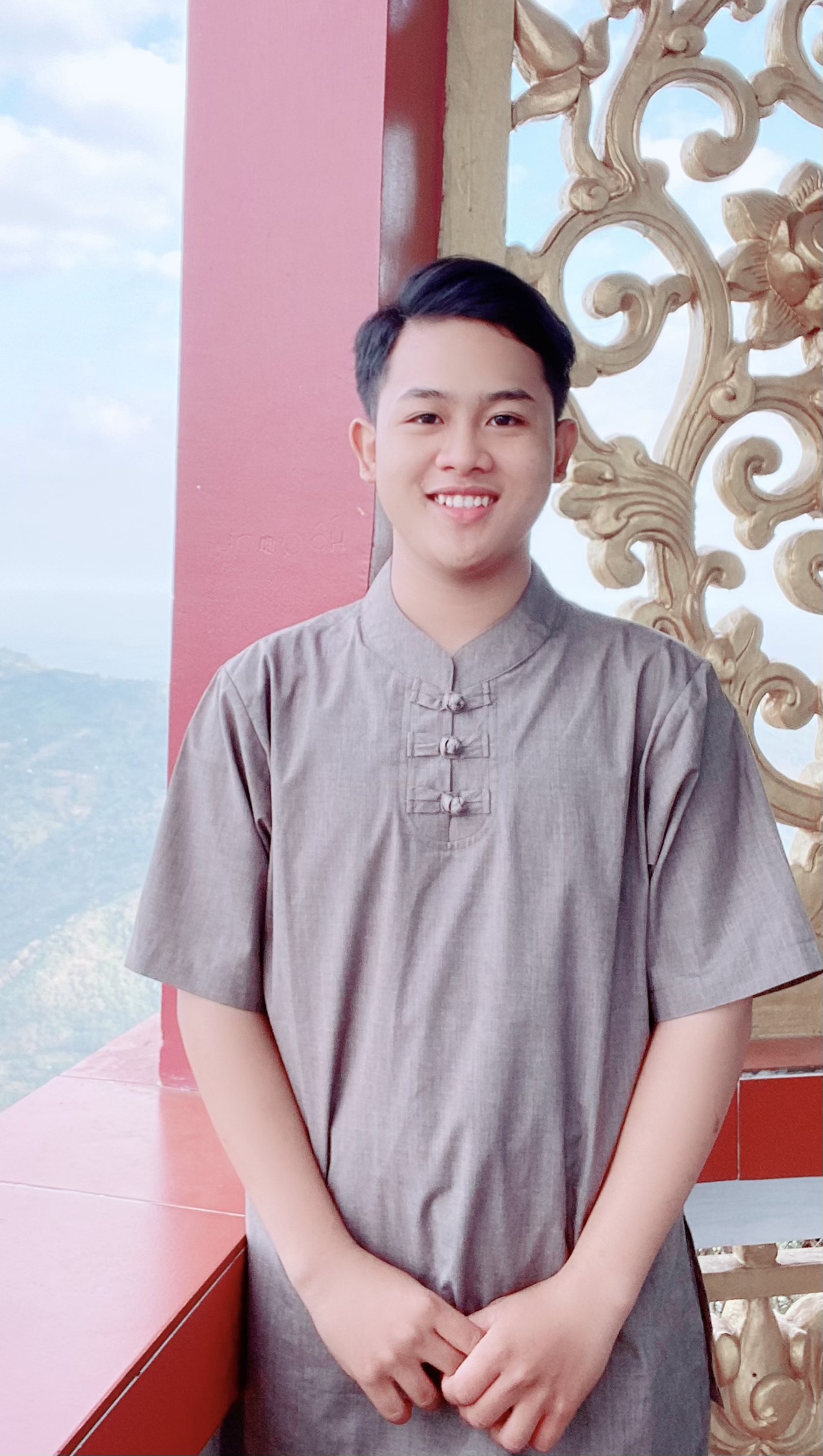 ĐỒ LAM ĐI CHÙA  3 Nút Tay Ngắn