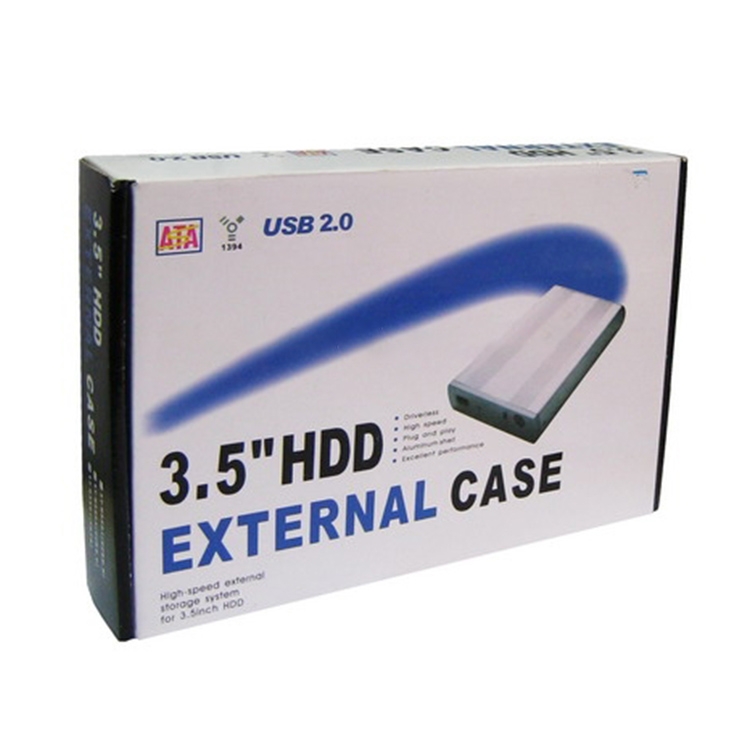 【Hawel brand】 Vỏ ổ cứng ngoài 3.5 inch, ổ cứng IDE hỗ trợ (Bạc)
