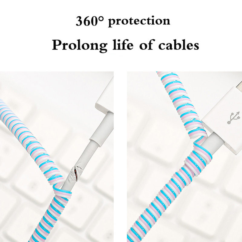 Bluewow 1.4m bảo vệ cáp Winder cho sạc USB dây Cáp truyền dữ liệu bảo vệ Bìa bảo vệ dây tổ chức
