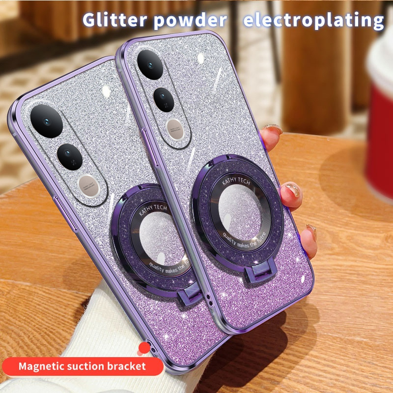 Phone cover Vivo V50 Lite Back case Fashionable Frosted Silicone Soft Dustproof Bracket Adsorb For Vivo V50 Lite Phone cases. 