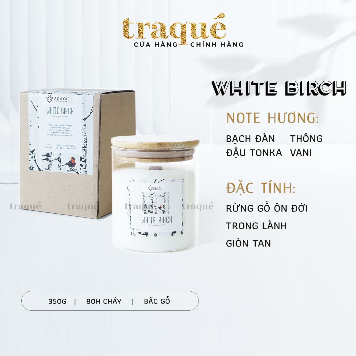 Nến thơm Agaya/Candle Cup - Hương Gỗ WHITE BIRCH