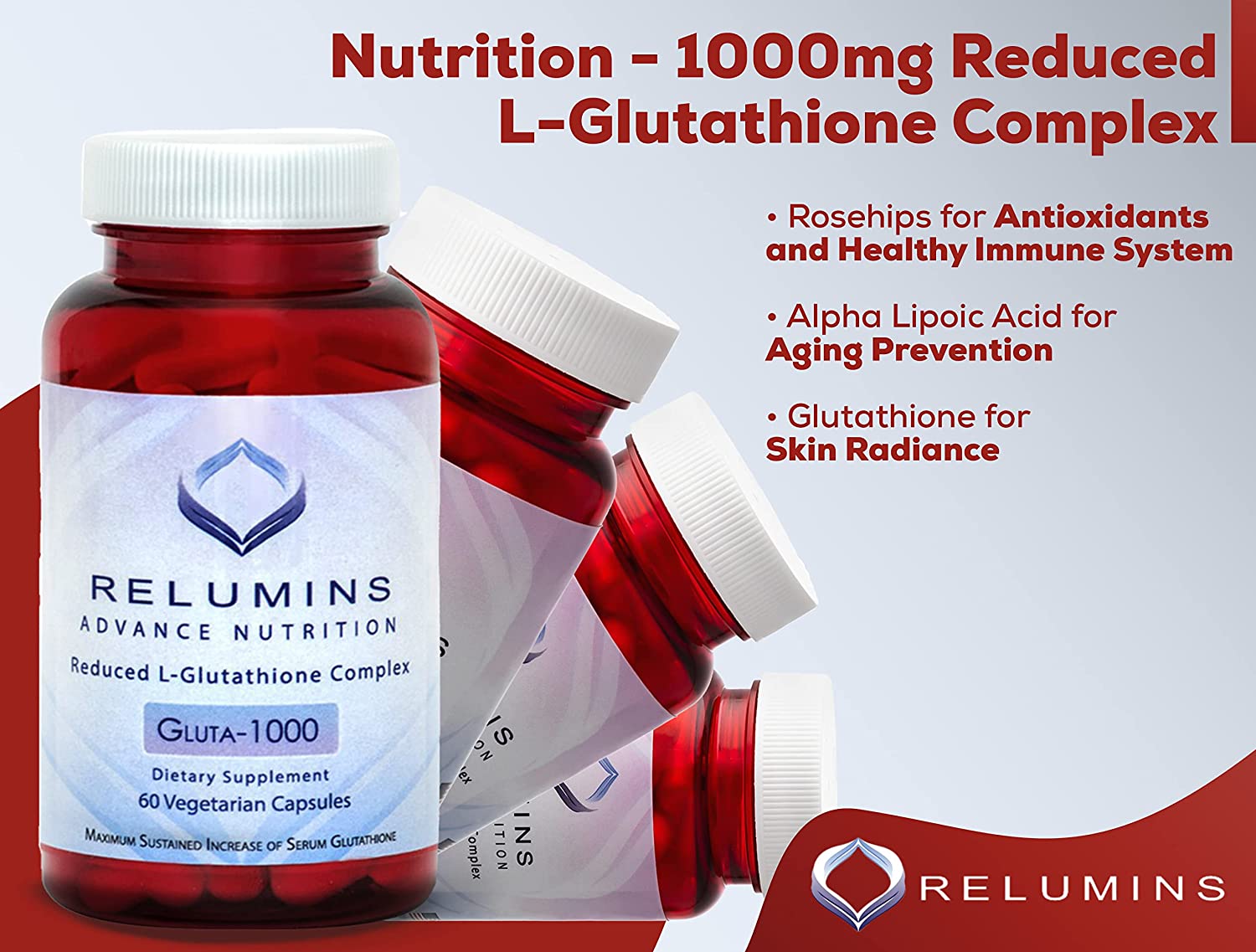 now glutathione 500 mg reviews Relumins Glutathione Whitening Pills main image 1