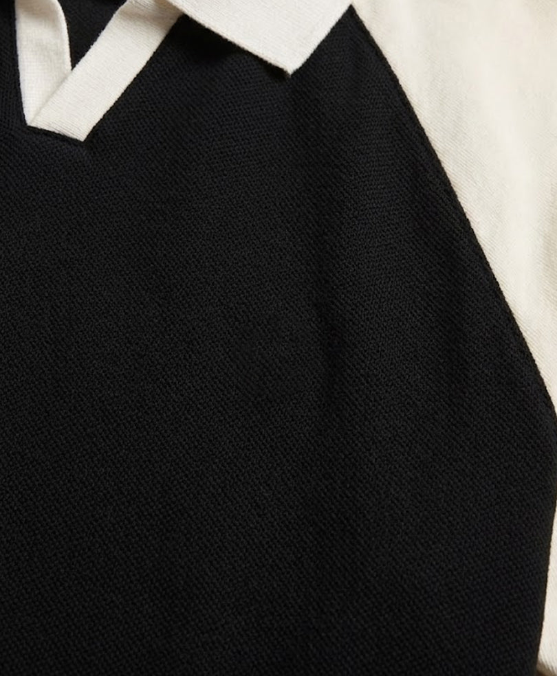 FITTED%20-%20Black%20Contrast%20Raglan%20POLO%20For%20Men%20-%20Image%203