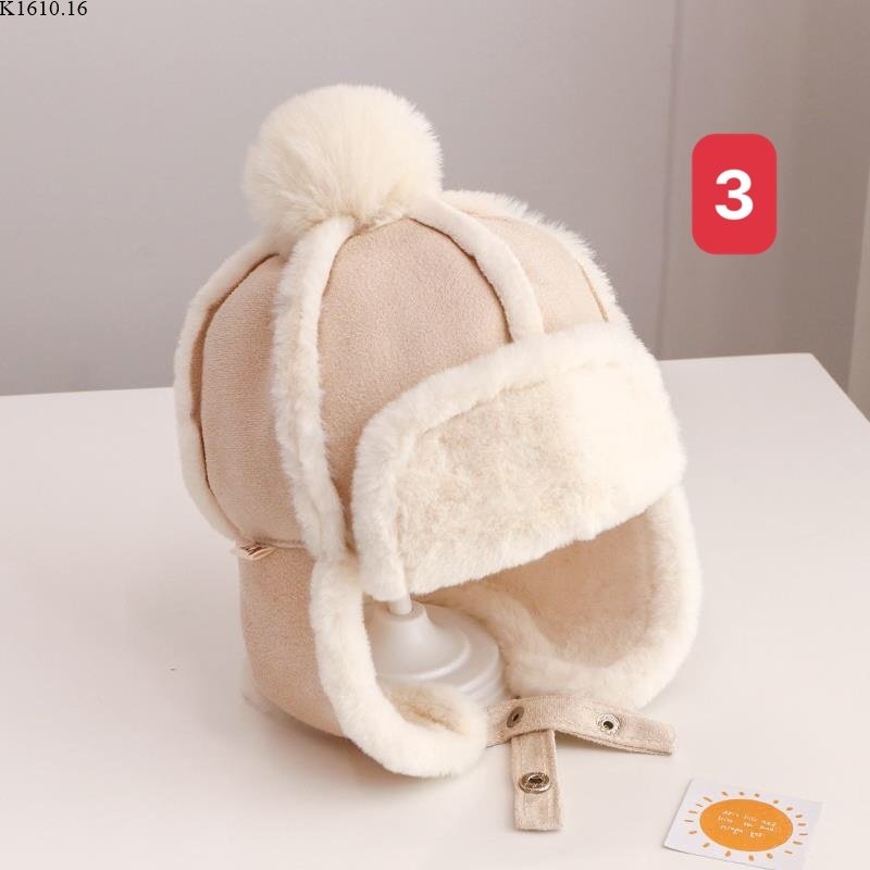 Nón dạ lót lông cho bé gái bé trai