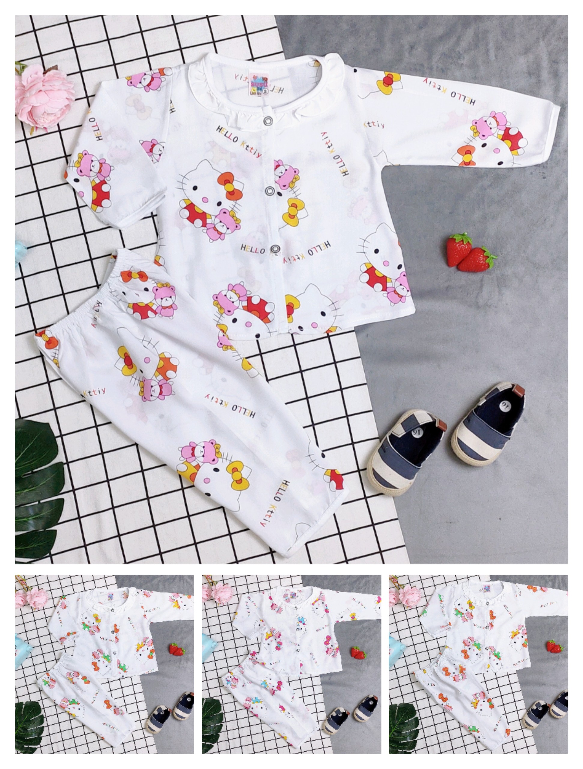 [HCM]bộ tole tay dài bé gái (họa tiết ngẫu nhiên)