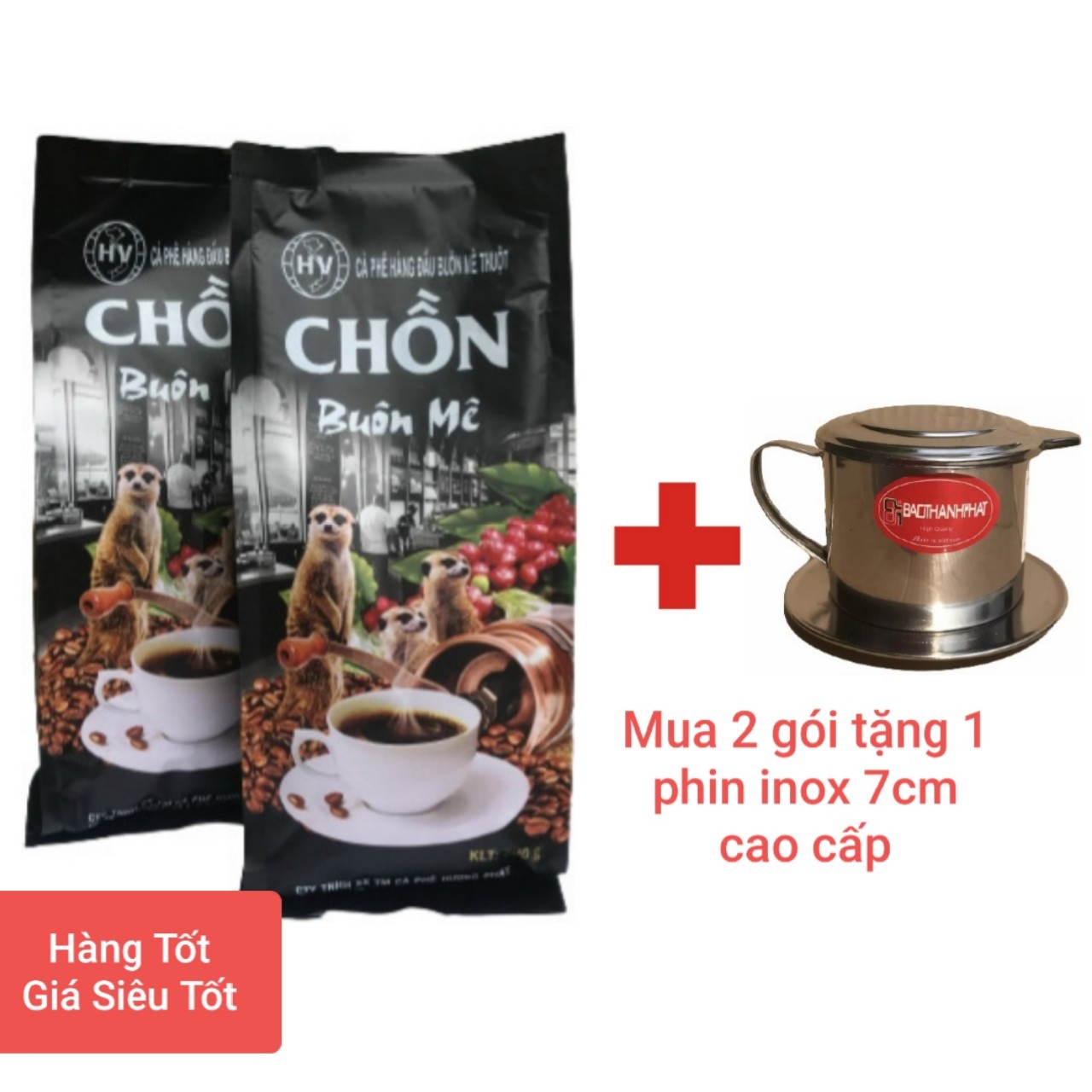(Giá dùng thử) Combo 2 gói - 1kg- Cà phê Chồn Buôm Mê (cà phê pha phin 500g/gói)