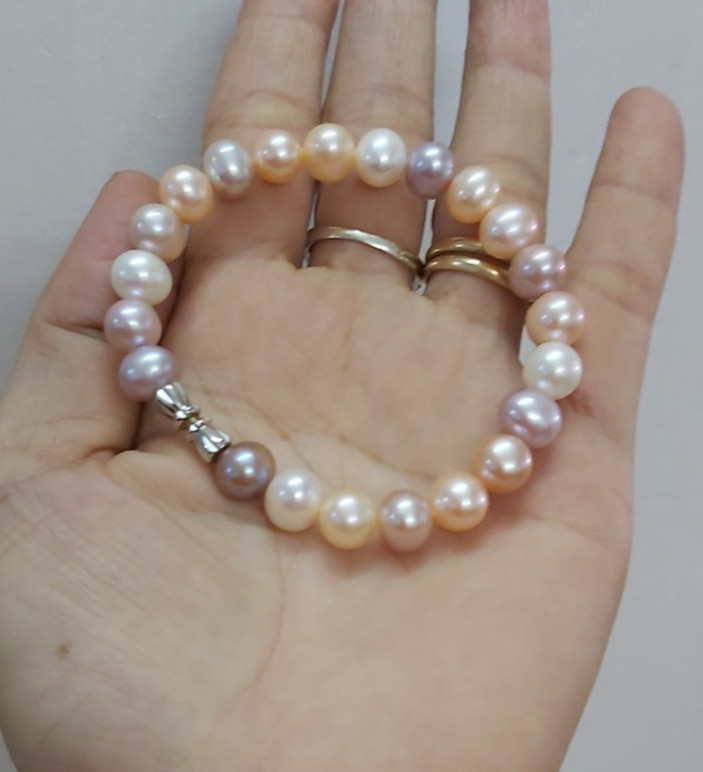 ( hcm chuỗi vòng tay ngọc trai may mắn ngọc 9 ly đẹp chuẩn ,có tư vấn size