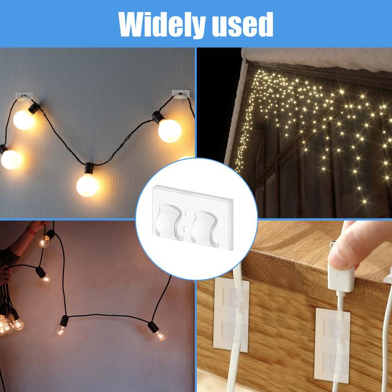 Cable Hooks 30Pcs String Lights Clips Self Adhesive Cable Hooks