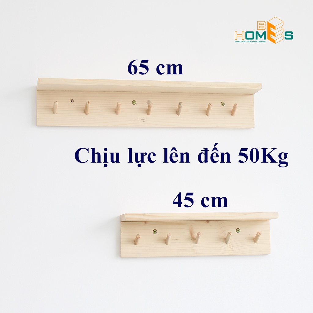 Kệ gỗ treo tường 5-7 móc Behomes