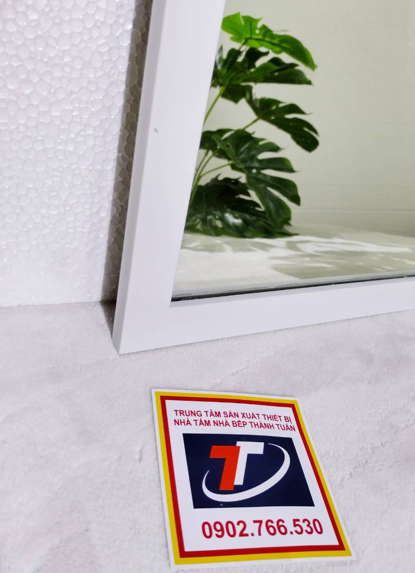 Gương soi treo tường khung màu trắng, tt-009