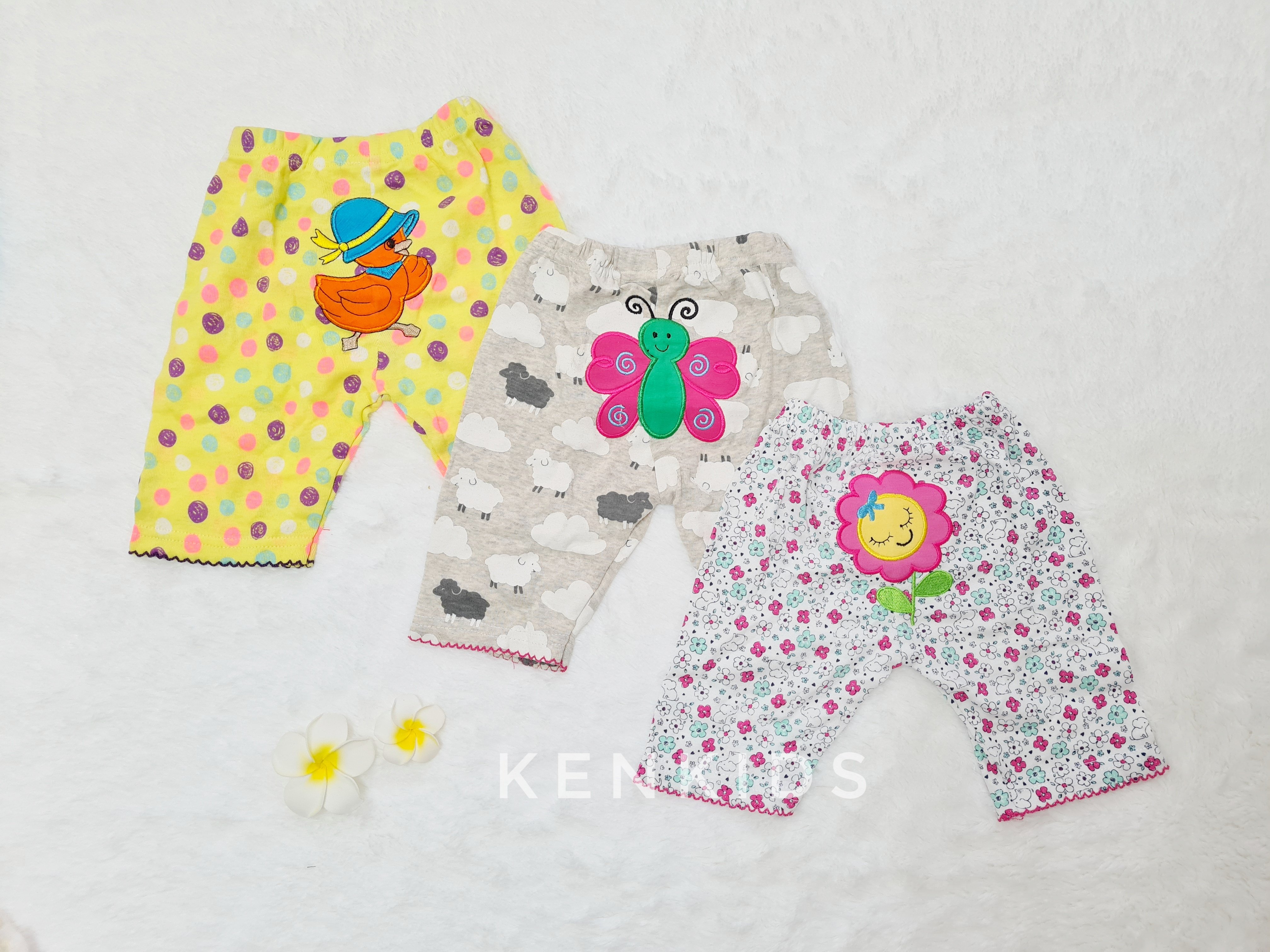 SET 3 Quần short lửng thêu mông thú Carter Thái Lan bé gái (7-14kg)