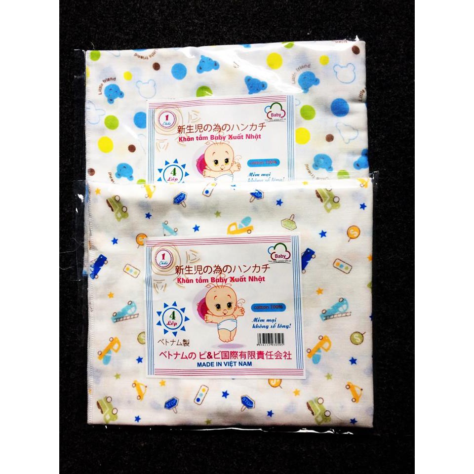 Khăn tắm xô 4 lớp xuất nhật , Khăn tắm xô cho bé hàng xuất Nhật loại đẹp đa năng siêu mềm mịn
