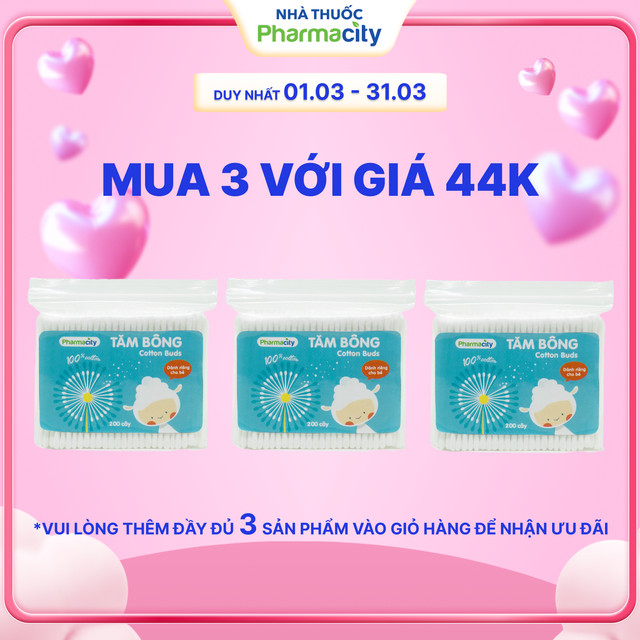 Tăm bông trẻ em Pharmacity (200 cây/gói)