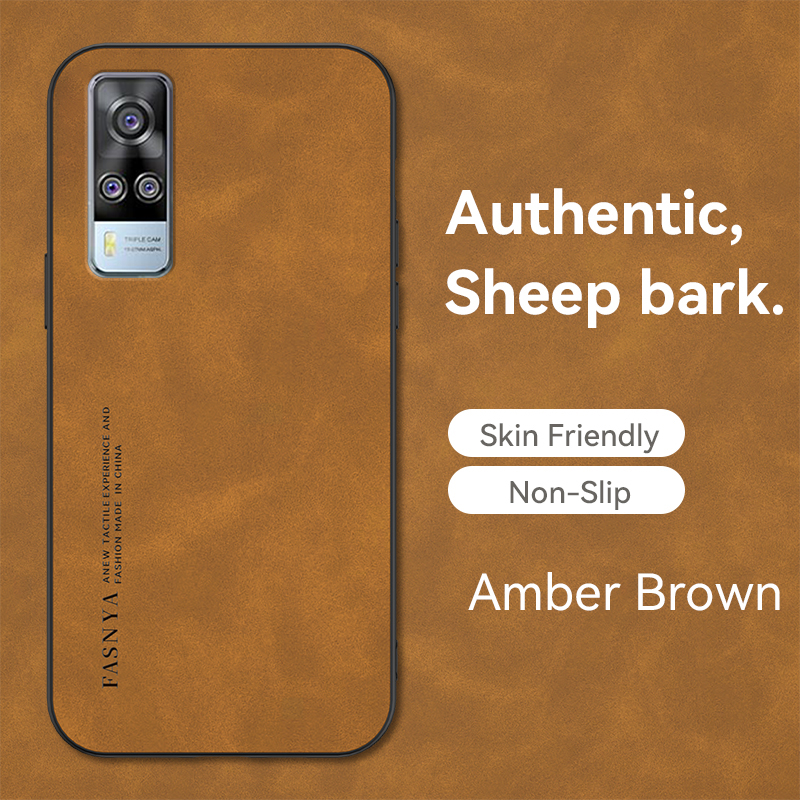 For vivo y51 2020 case vivo y31 2021 tpu soft shockproof matte phone casing leather texture cover