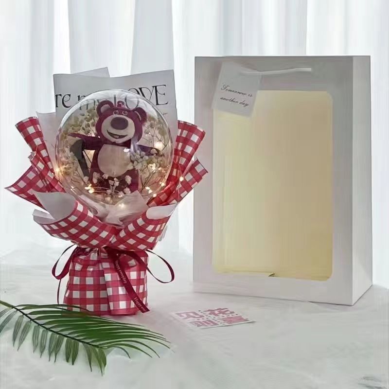 Strawberry Bear Bouquet Doll Plush Cute Doll Birthday Gift Girl Gives Girlfriend Girlfriend Creative Gift