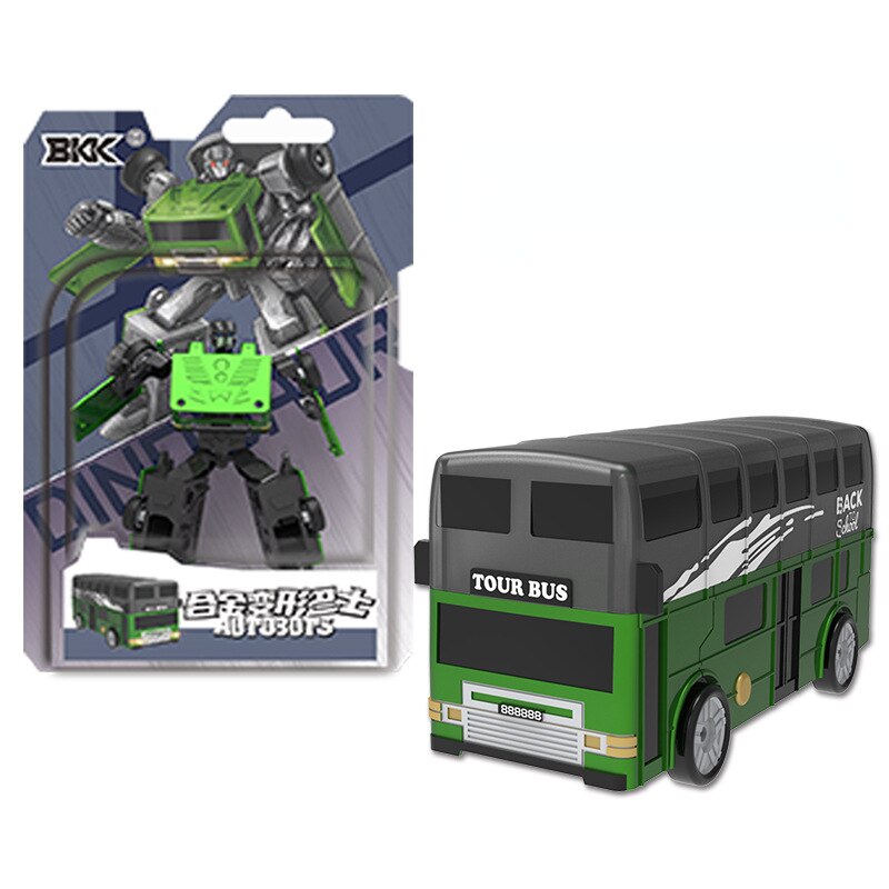 BKK Alloy Deformation Engineering Vehicle Robot Train Car Excavator Bulldozer Children's Toy