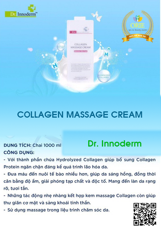 KEM MASSAGE COLLAGEN DÀNH CHO SPA (Dr. Innoderm - Hàn Quốc) - 1000ml