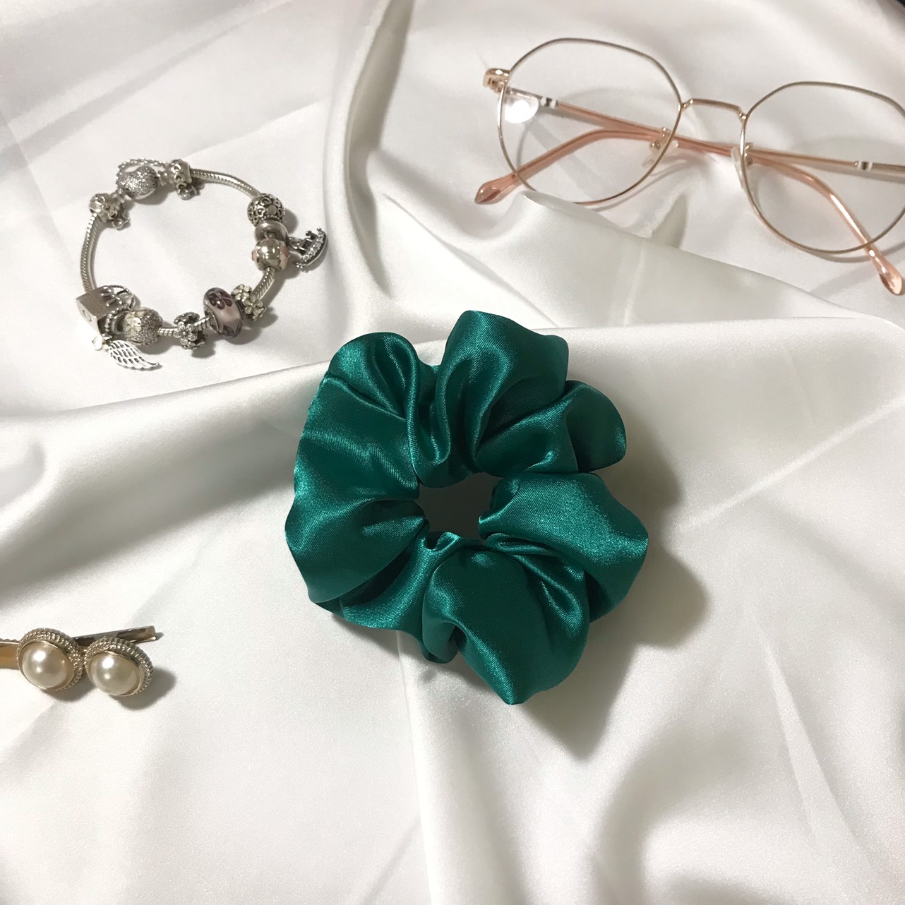 [Hàng Thiết Kế] Scrunchies Lụa Satin Cao Cấp, Dây Buộc Tóc Thời Trang