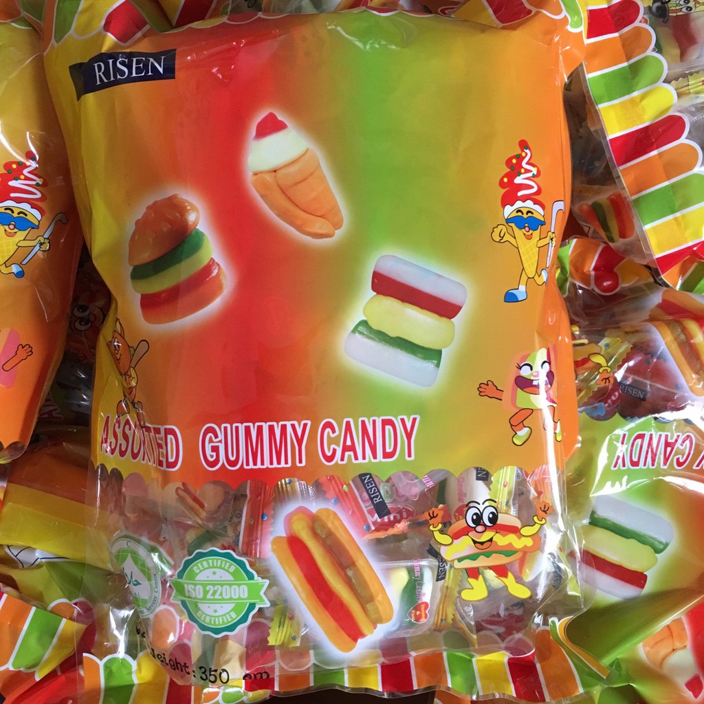 Thanh Hoá - Kẹo dẻo hamburger Gummy Candy Risen Mỹ 350g
