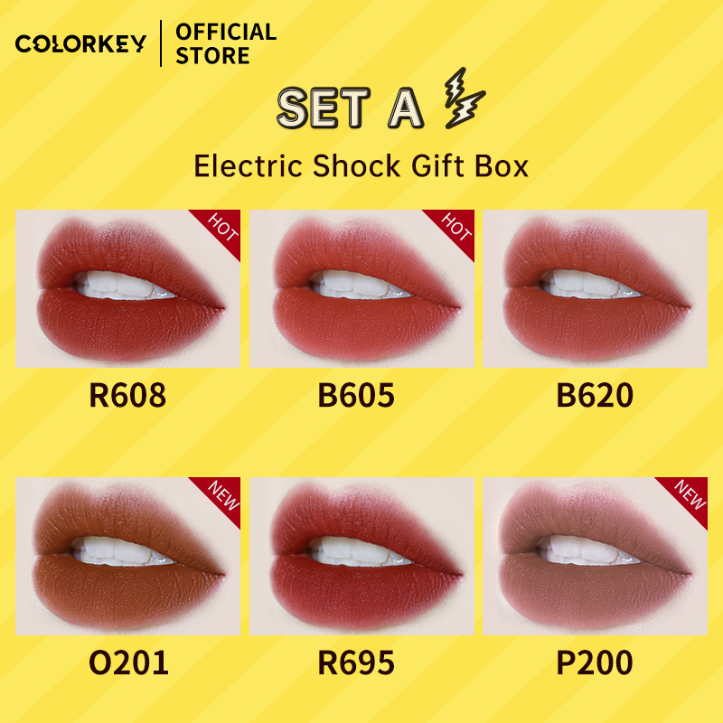 COLORKEY Pikachu Lipgloss Set Waterproof Lip Tint Matt Lipstick ...