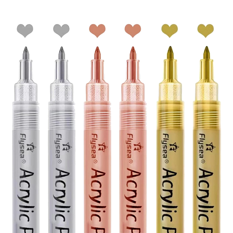 Acrylic Paint Pens - Gold,Silver and Paint Pens, Metallic Marker Pens ,Water-Based Metallic Paint Pen Set
