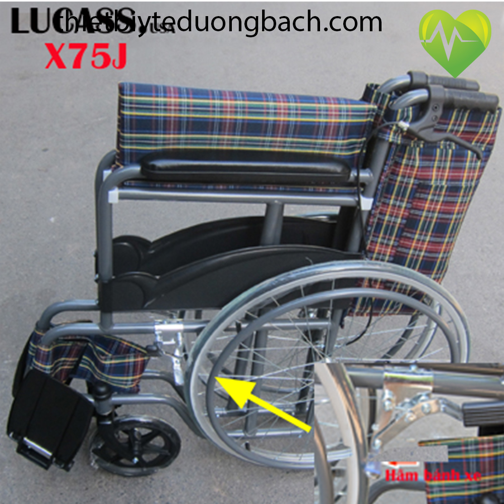 Xe lăn tay lucass X 75J có phanh